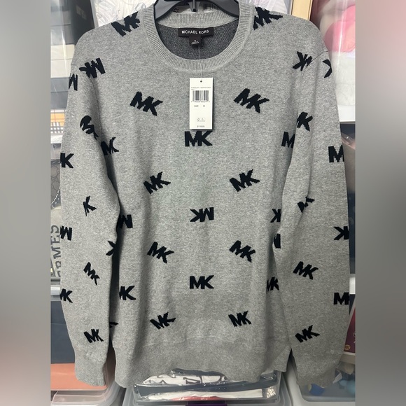 Michael Kors logo-jacquard Crew Neck Sweater for men brand new